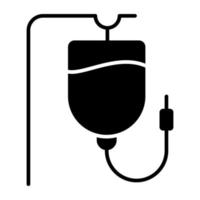 icono de diseño sólido conceptual de goteo intravenoso vector