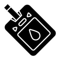 Sugar test machine icon, solid design of glucometer vector