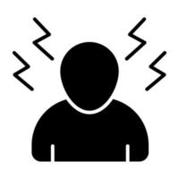 Conceptual glyph design icon of headache vector