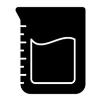 Glyph design icon of beaker vector