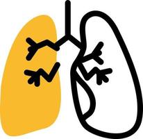Healthy lungs, illustration, vector on a white background.