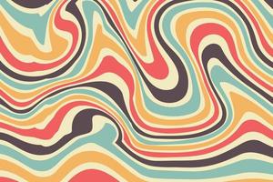 Groovy hippie 70s backgrounds with waves swirl twirl pattern vector