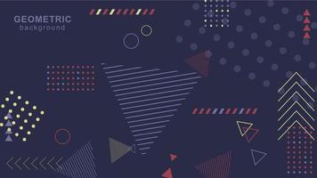 Memphis style pattern vector with geometric shapes background