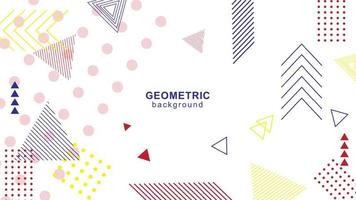 Memphis style pattern vector with geometric shapes background