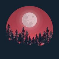 diseño de fondo de silueta de bosque vector