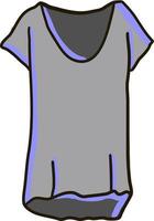 Gray shirt, illustration, vector on white background.