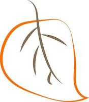 Leaf drawing, illustration, vector on white background.