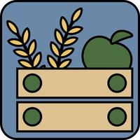 Apple and wheat in box, illustration, vector, on a white background. vector