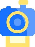 Blue camera, icon illustration, vector on white background