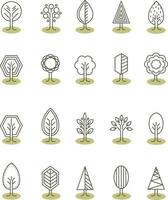 Simple trees, illustration, vector on a white background.