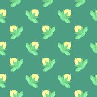 Green flower , seamless pattern on a green background. vector