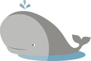 ballena gris, ilustración, vector sobre fondo blanco.