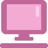 Pink school computer, illustration, vector on a white background.