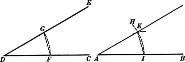 Construction Of An Equal Angle, vintage illustration vector