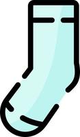 Blue sock, illustration, vector on a white background.