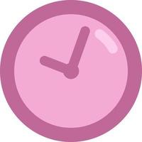 Pink school clock, illustration, vector on a white background.