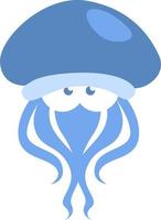 Blue jellyfish, illustration, on a white background. vector