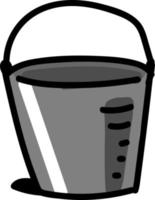 Grey bucket, illustration, vector on white background.