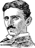 Nikola Tesla, vintage illustration vector