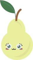 Green pear, illustration, vector on white background.