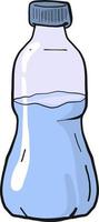 Small water bottle, illustration, vector on a white background.