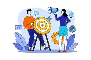 Marketing team setting business target vector