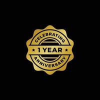 Vector de logotipo de celebración de aniversario de 1 año