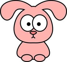 Pink Rabbit, illustration, on a white background. vector