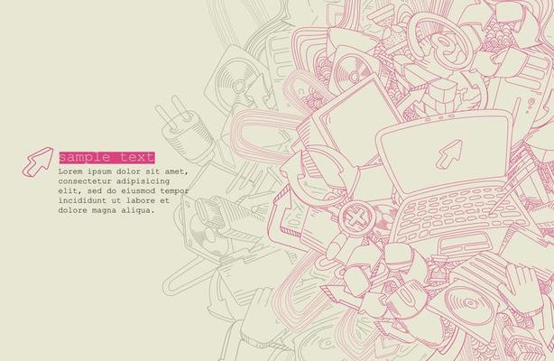 Line drawing computer theme