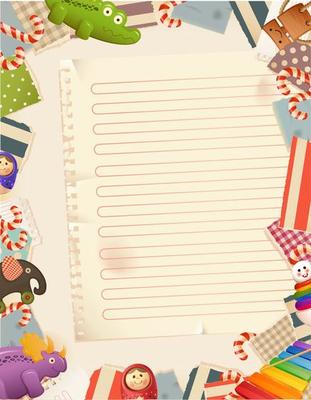 Toys, candy and childhood memories - background