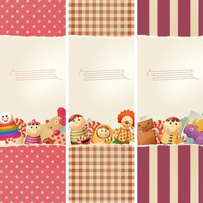 Toys, candy and childhood memories - background