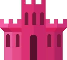 Pink castle, illustration, vector on white background.