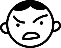Angry boy, icon illustration, vector on white background
