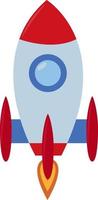 Space rocket, illustration, vector on white background.