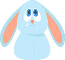 Crying rabbit, illustration, vector on white background.