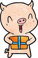 Vector pig character in cartoon style