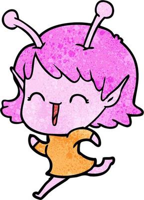 Vector alien character in cartoon style