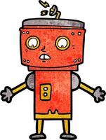 personaje de robot vectorial en estilo de dibujos animados vector