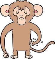 Cartoon monkey scratching vector