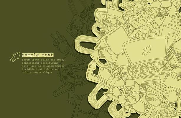 Line drawing computer theme