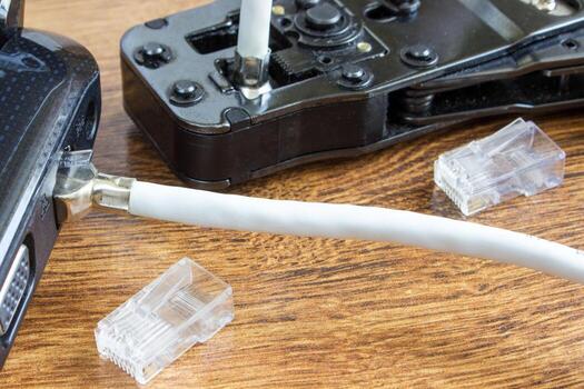 Tools for crimping with component to computer network photo