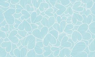 Blue heart background love day line drawing doodle vector