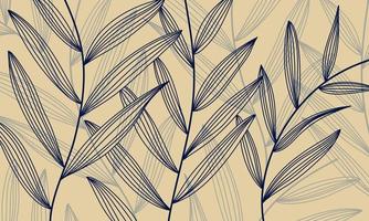 Leaves background doodle hand drawn abstract art wallpaper pattern vector