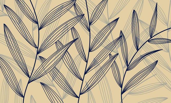 Leaves background doodle hand drawn abstract art wallpaper pattern