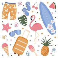 summer vacations elements vector