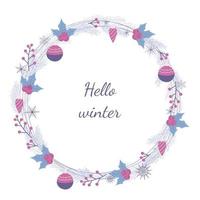 Christmas wreath decor vector