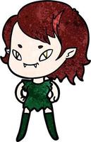 Vector vampire girl character in cartoon style