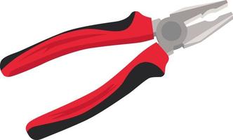 Red pliers ,illustration, vector on white background.