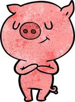 Vector pig character in cartoon style