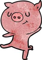 Vector pig character in cartoon style